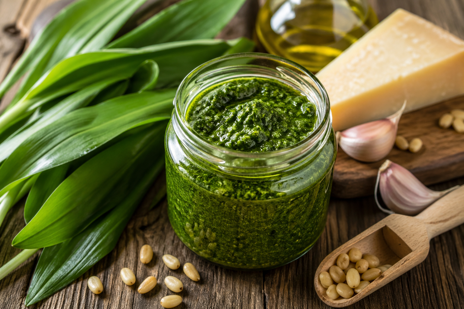 Einfaches Bärlauch Pesto Rezept: schnell gemacht, gesund und perfekt für Pasta oder Brot. So gelingt dir das Frühlingsrezept.