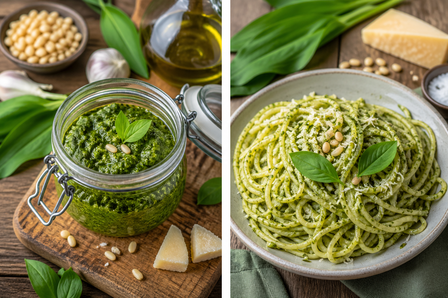 Barlach pesto selbstgemacht zu Pasta
